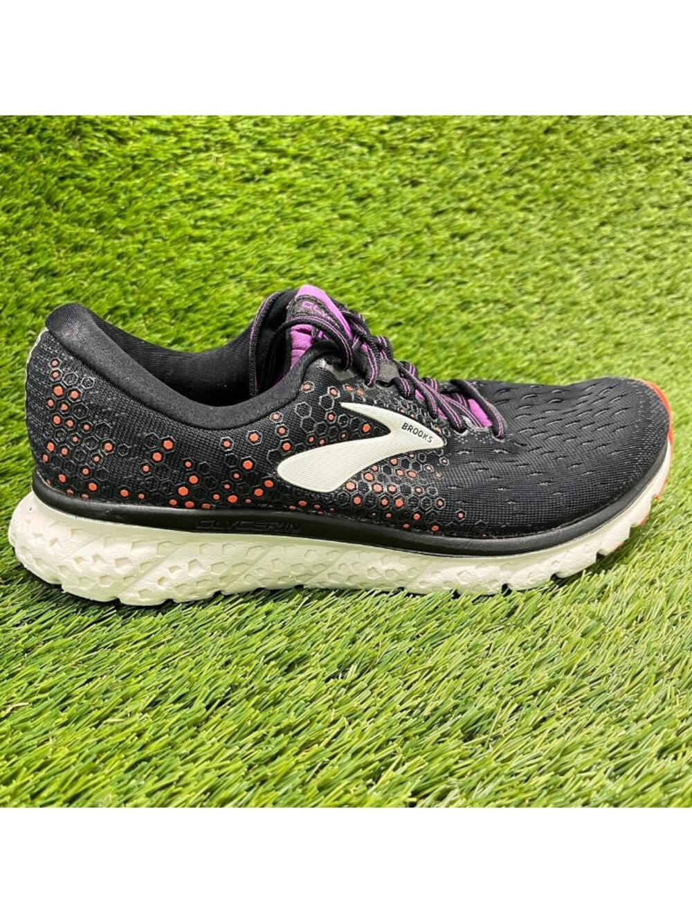 Brooks Glycerin 17 Womens Size 9.5 Black Purple Athletic Running Shoes Sneakers